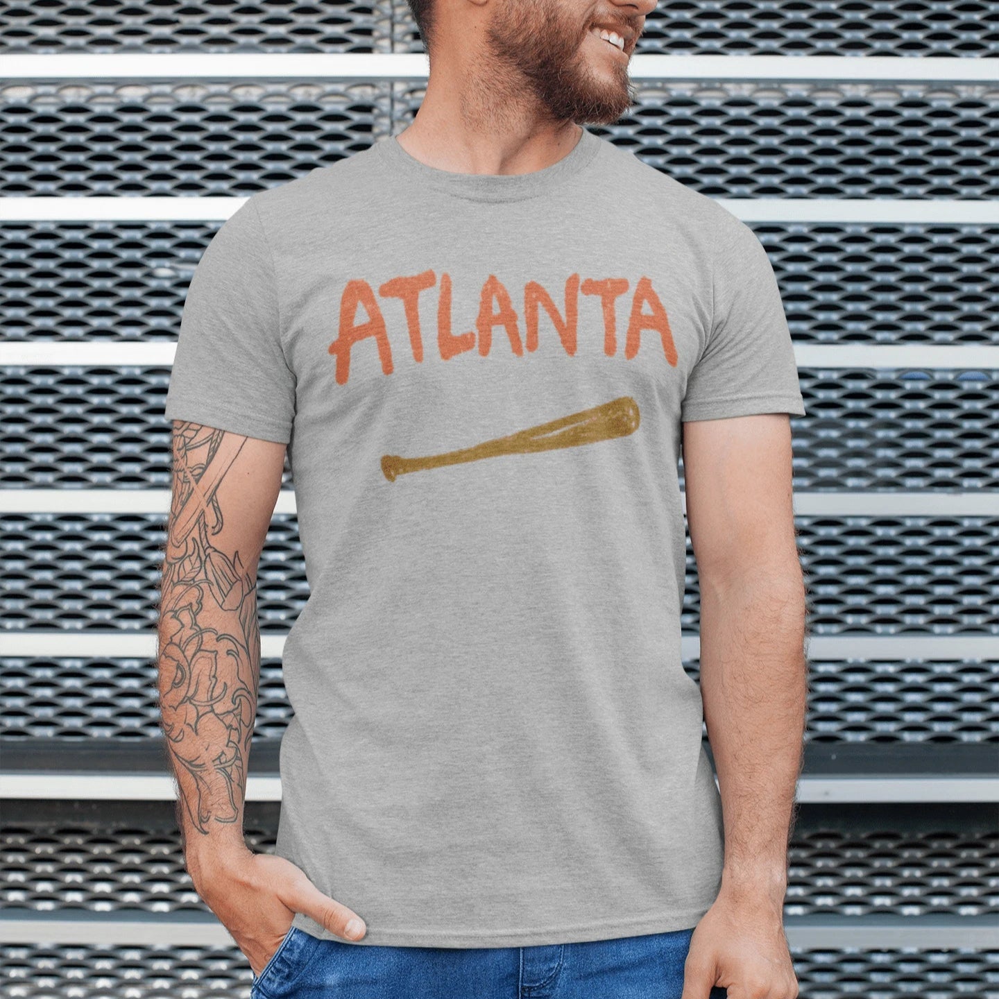 T-Shirt Athletic Heather / XS Atlanta Baseball Bat T-Shirt