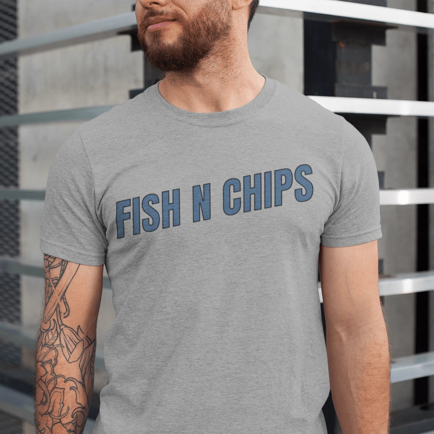 T-Shirt Athletic Heather / XS Fish N Chips T-Shirt