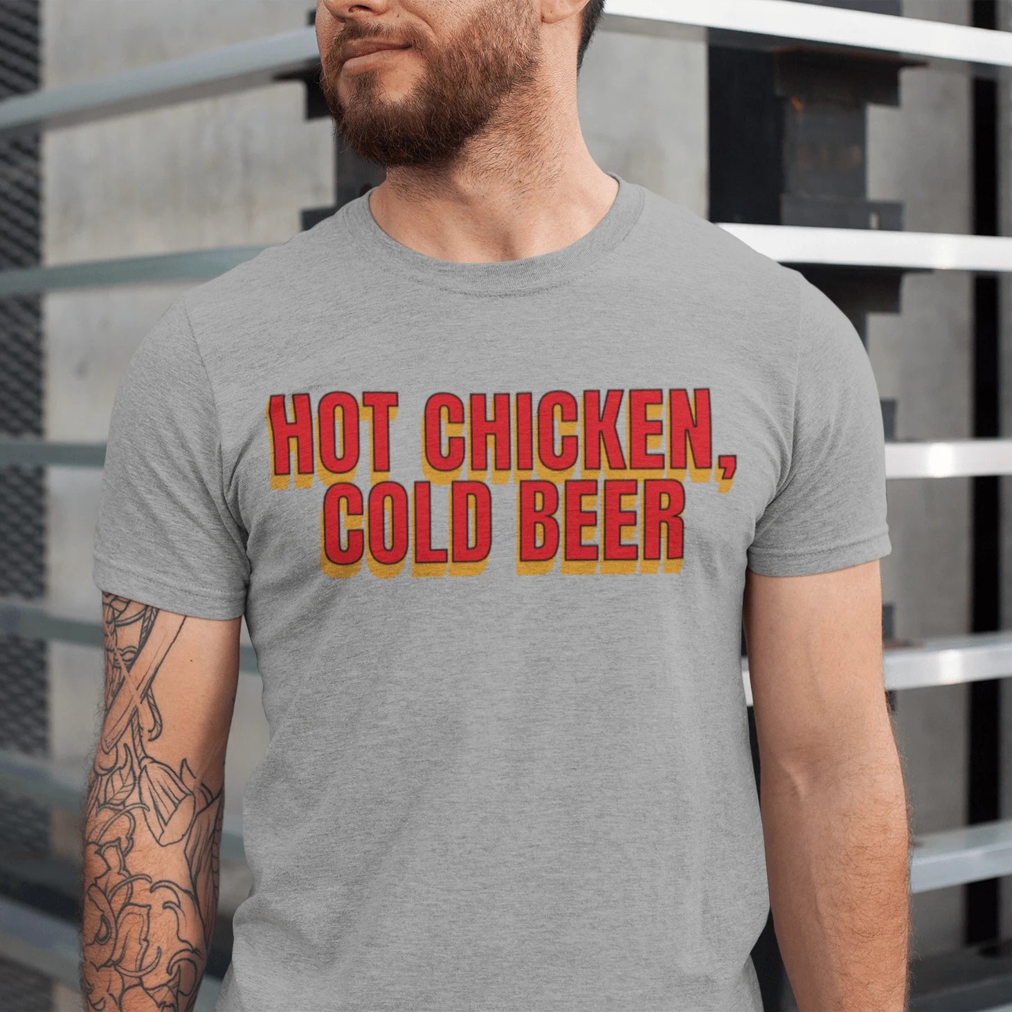 T-Shirt Athletic Heather / XS Hot Chicken, Cold Beer T-Shirt