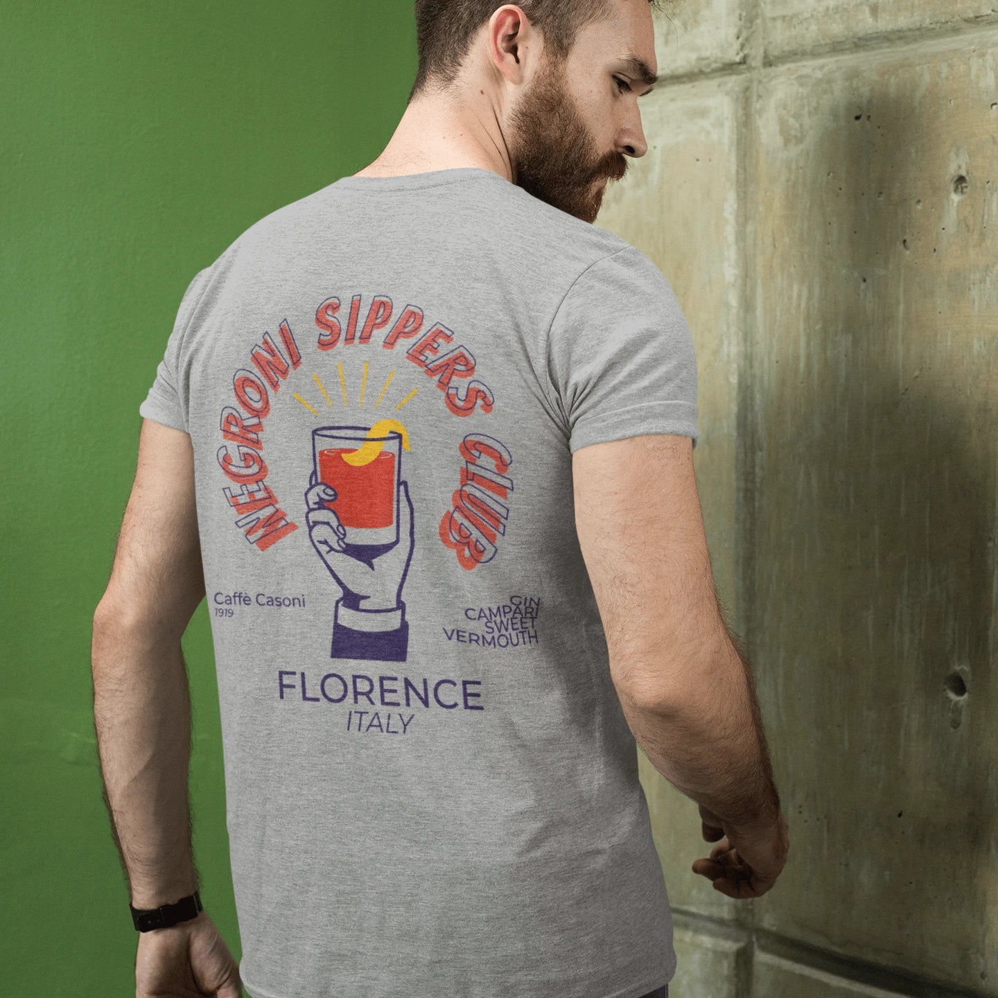 T-Shirt Athletic Heather / XS Negroni Florence Italy T-Shirt