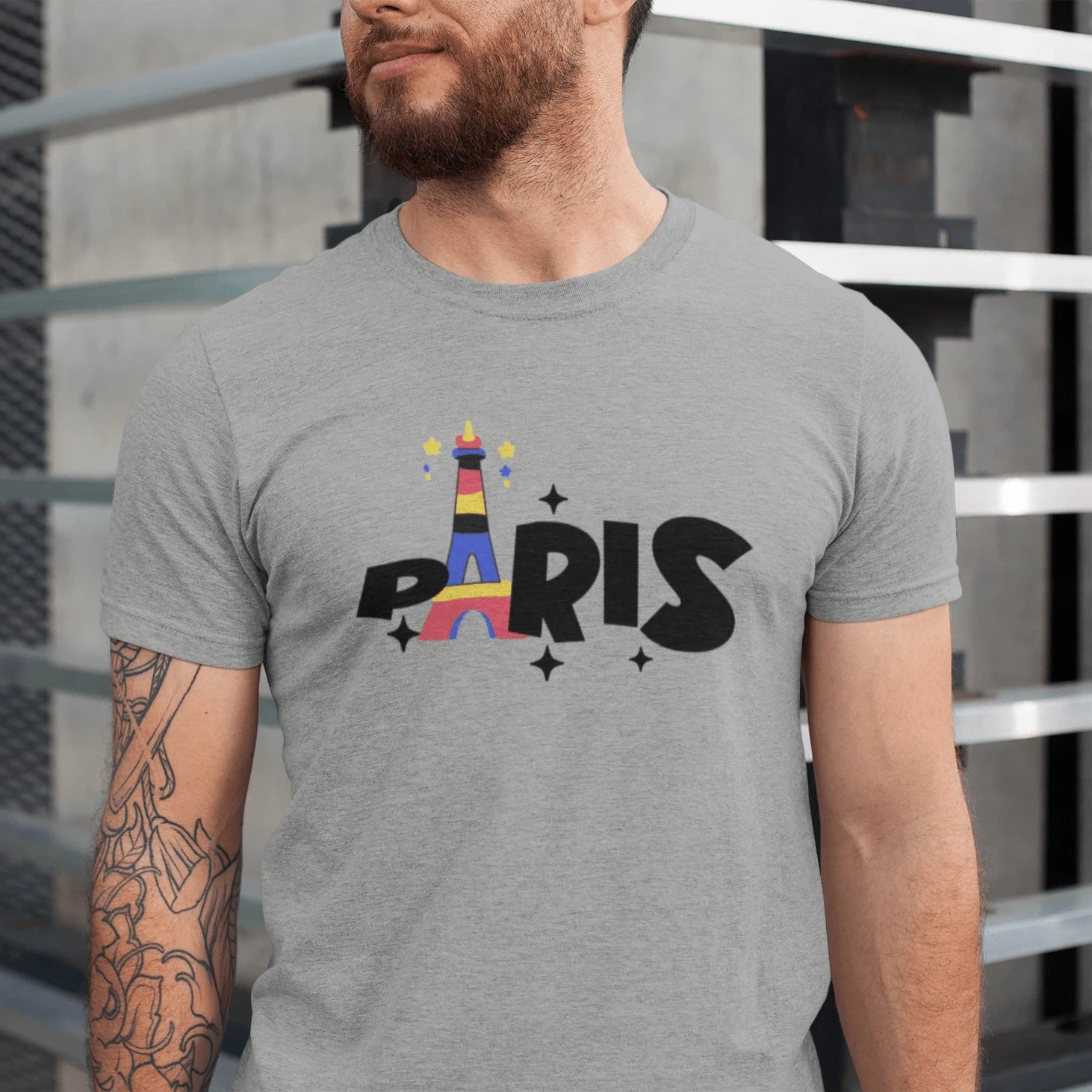 T-Shirt Athletic Heather / XS Paris Eiffel Tower T-Shirt