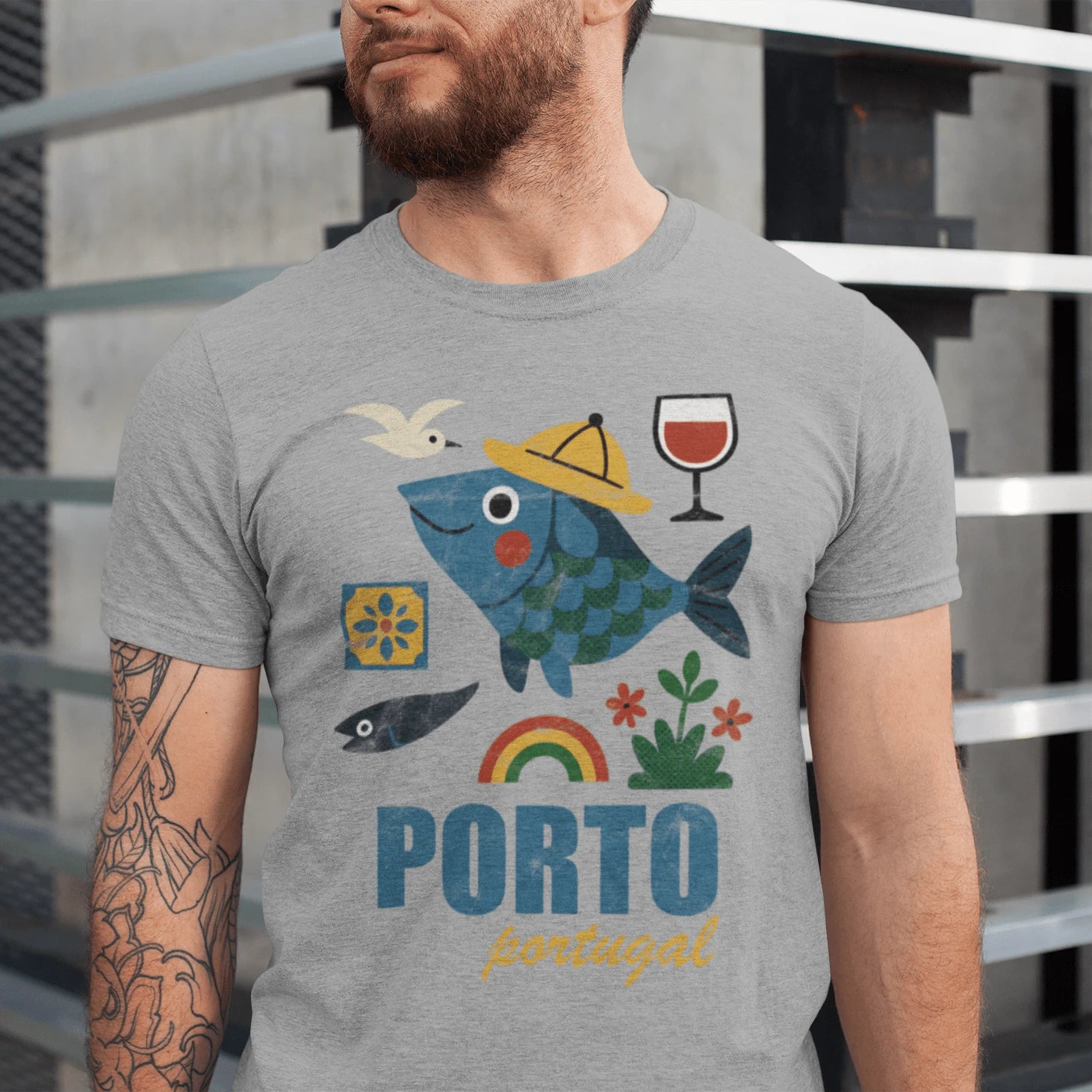 T-Shirt Athletic Heather / XS Porto Portugal T-Shirt