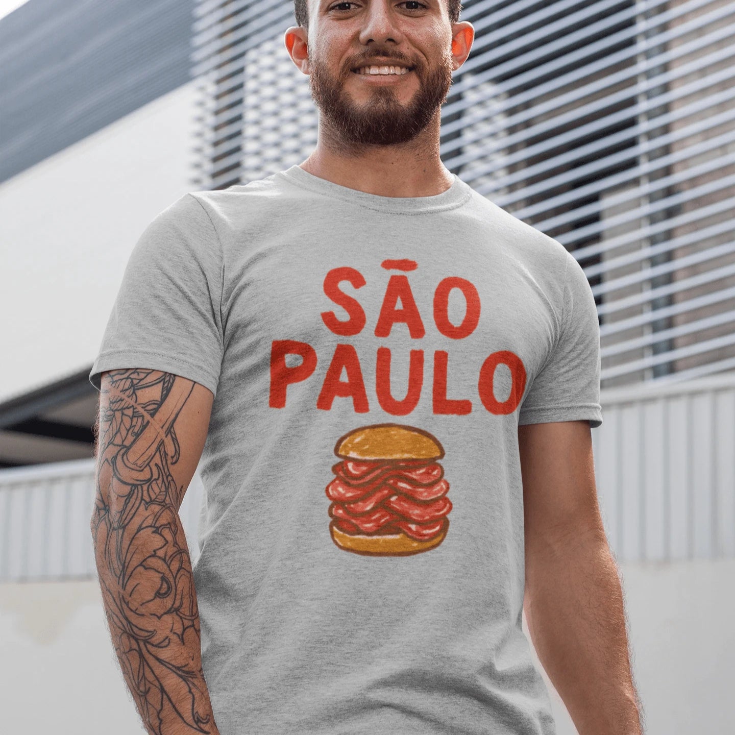 T-Shirt Athletic Heather / XS Sao Paulo Brazil Mortadella T-Shirt