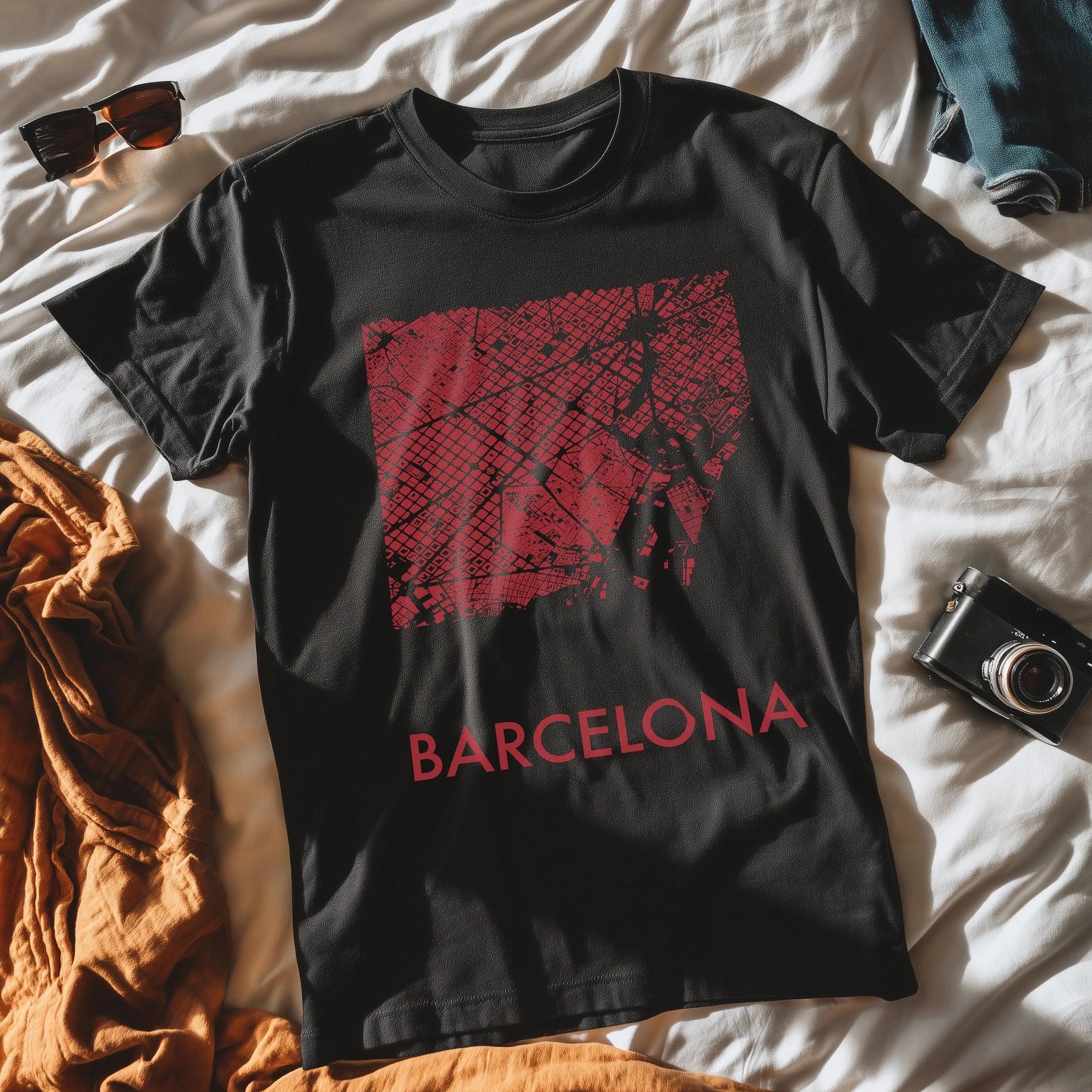 T-Shirt Barcelona City Map T-Shirt
