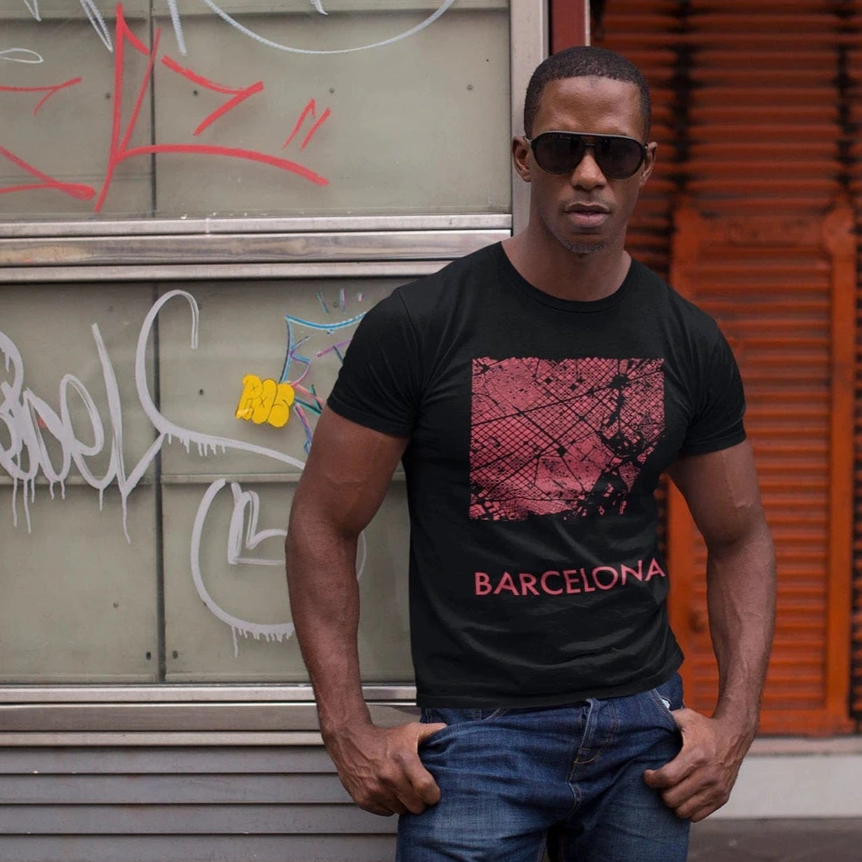 T-Shirt Black / XS Barcelona City Map T-Shirt