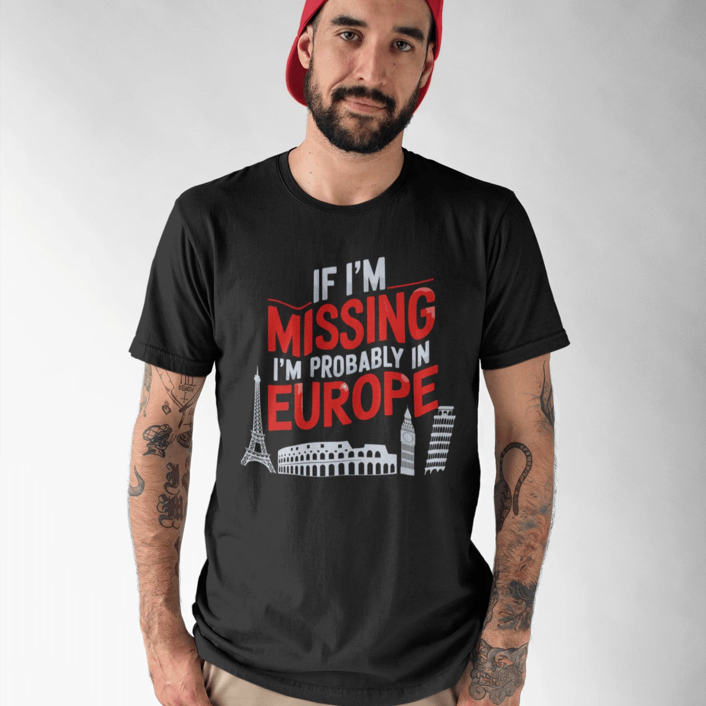 T-Shirt Black / XS If I'm Missing I'm Probably in Europe T-Shirt