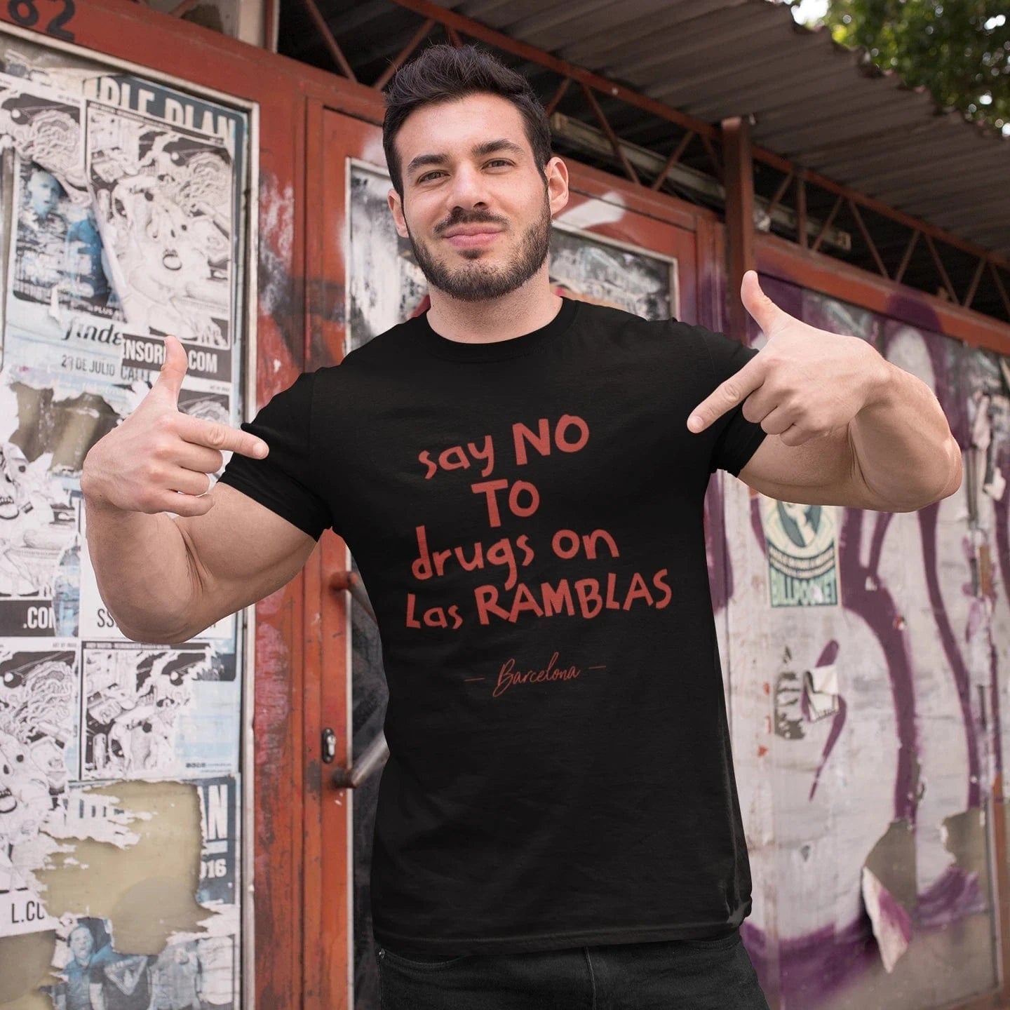 T-Shirt Black / XS Say No to Drugs on Las Ramblas T-Shirt