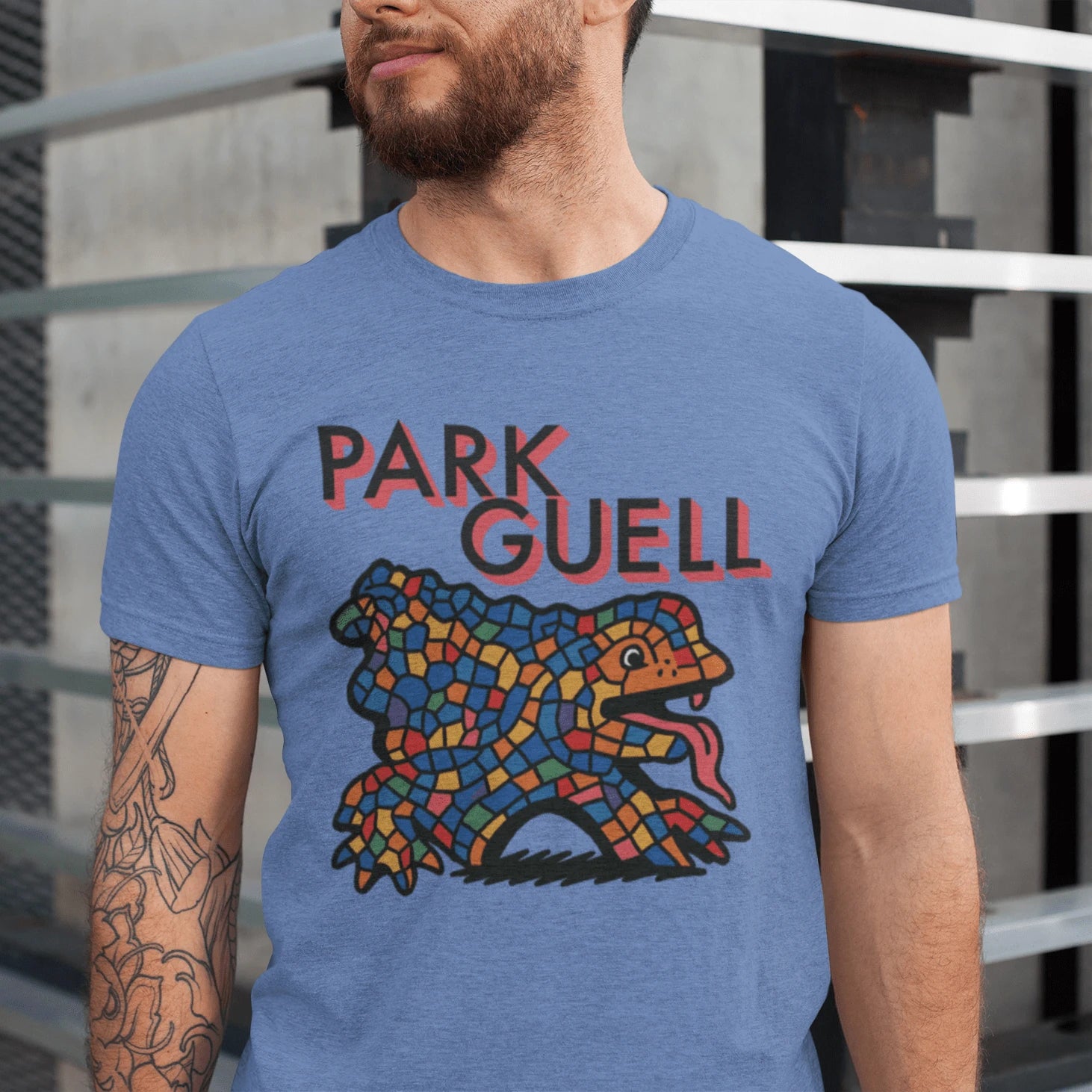 T-Shirt Heather Columbia Blue / XS Park Güell T-Shirt