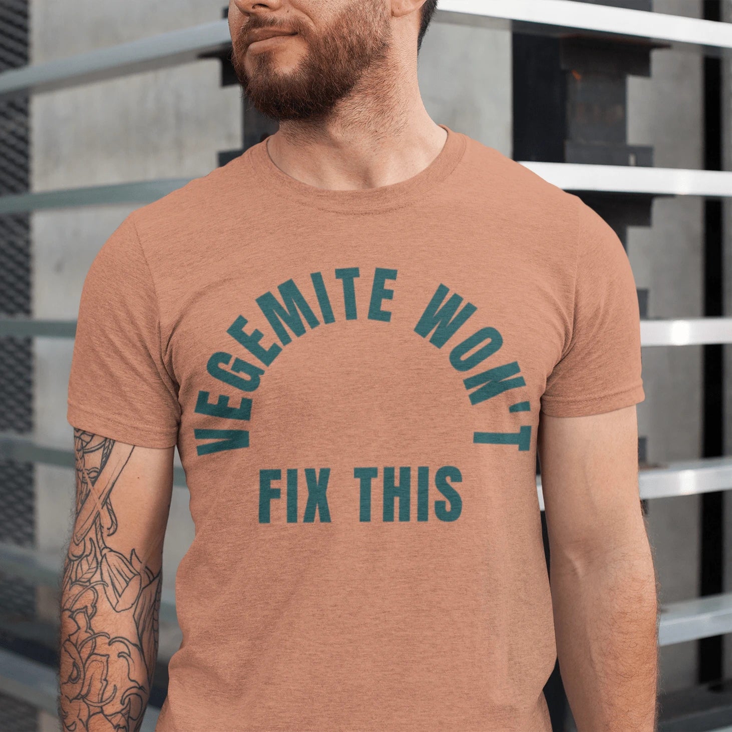 T-Shirt Heather Sunset / XS Vegemite Won't Fix This T-Shirt