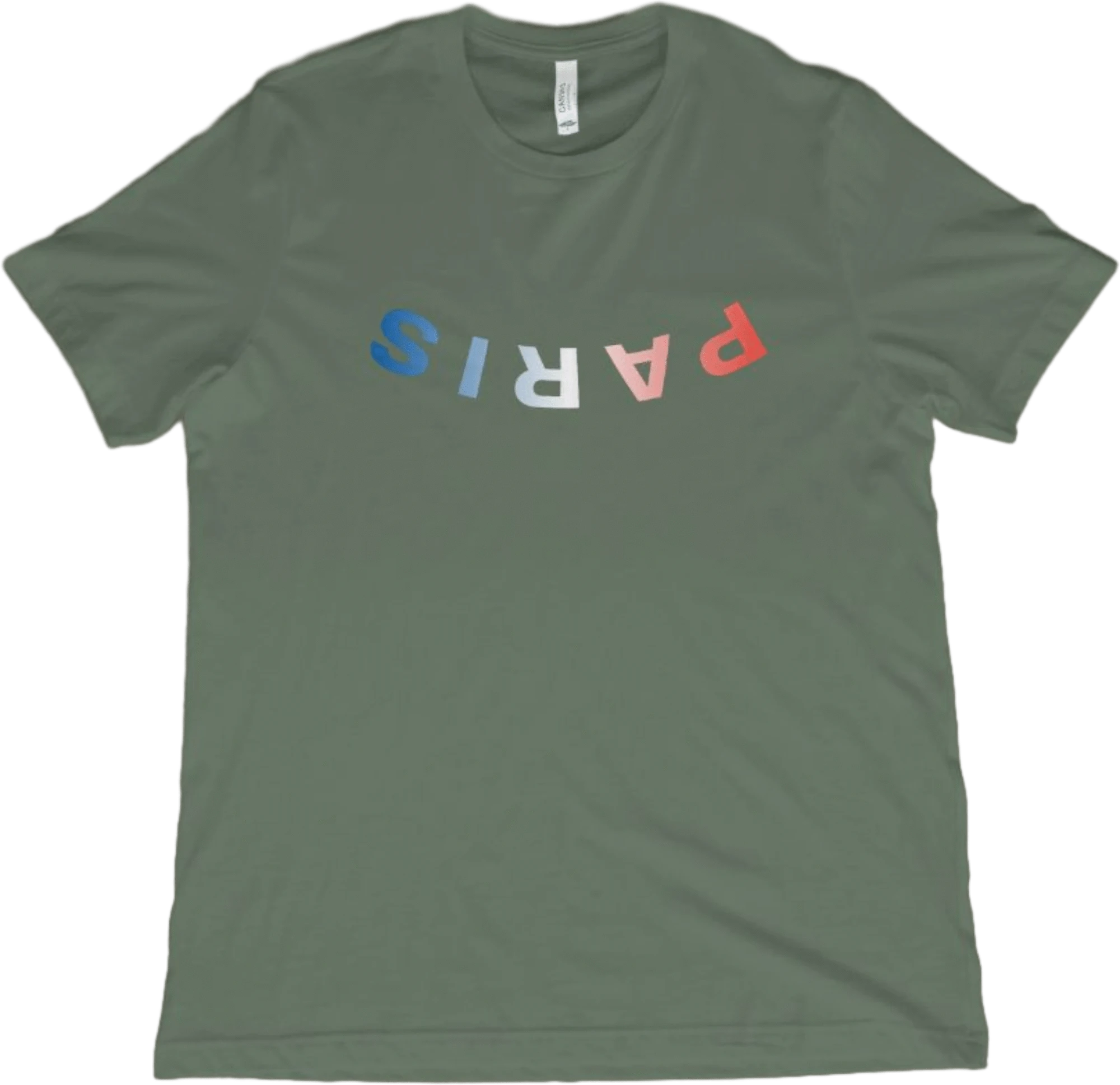 T-Shirt Military Green / XS Paris Upside Down T-Shirt