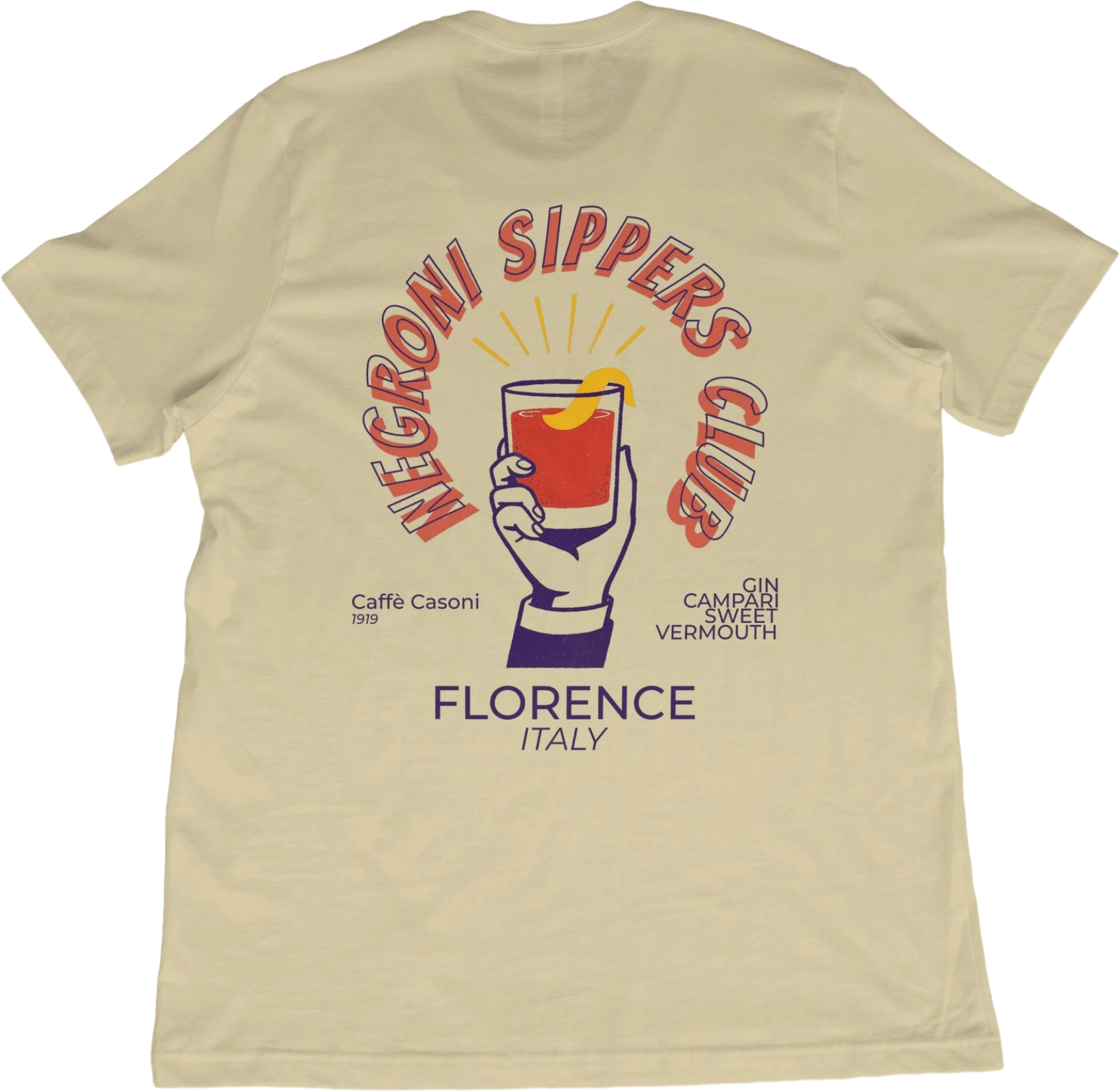 T-Shirt Natural / XS Negroni Florence Italy T-Shirt
