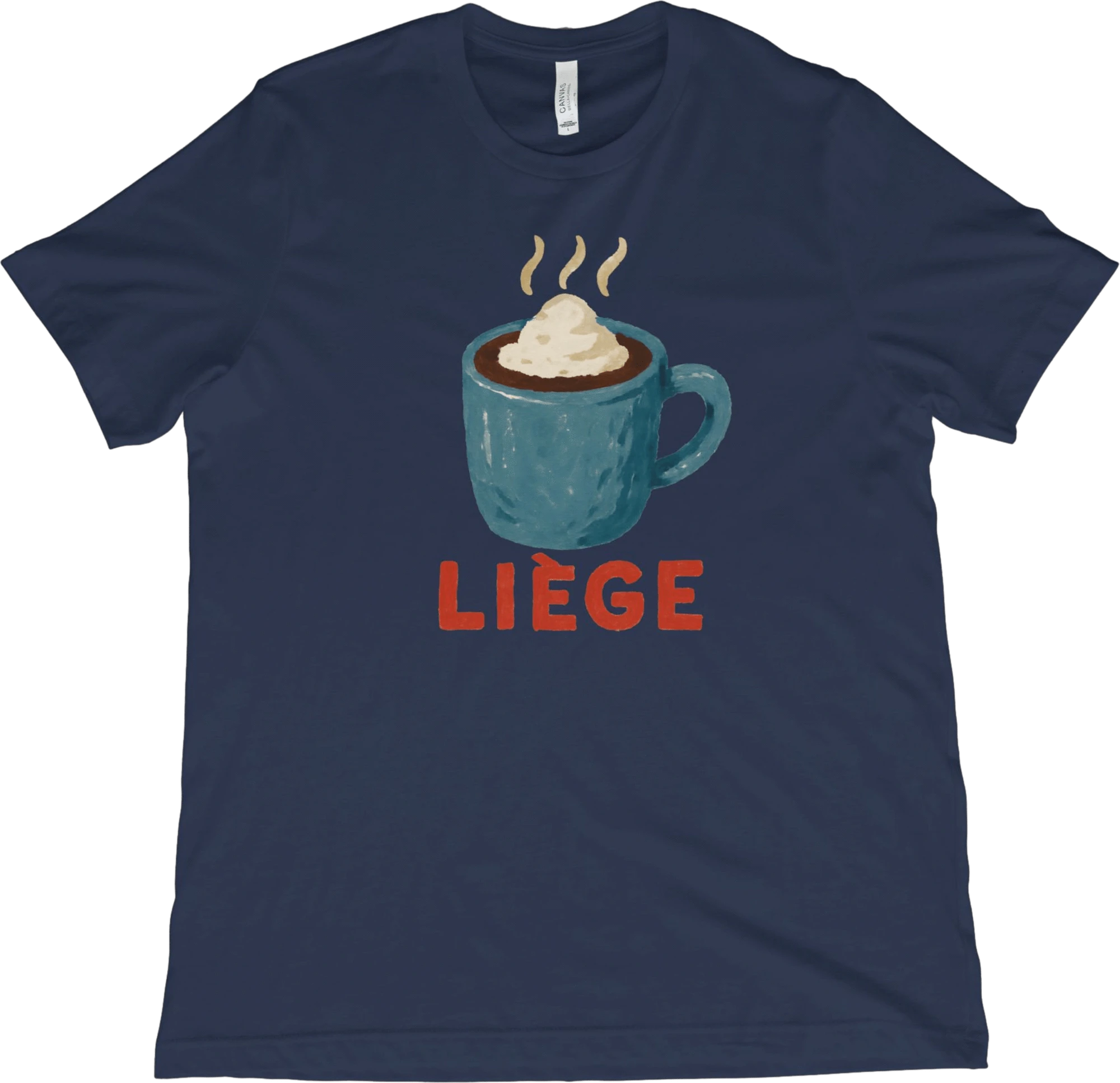 T-Shirt Navy / XS Liege Belgium Hot Chocolate T-Shirt