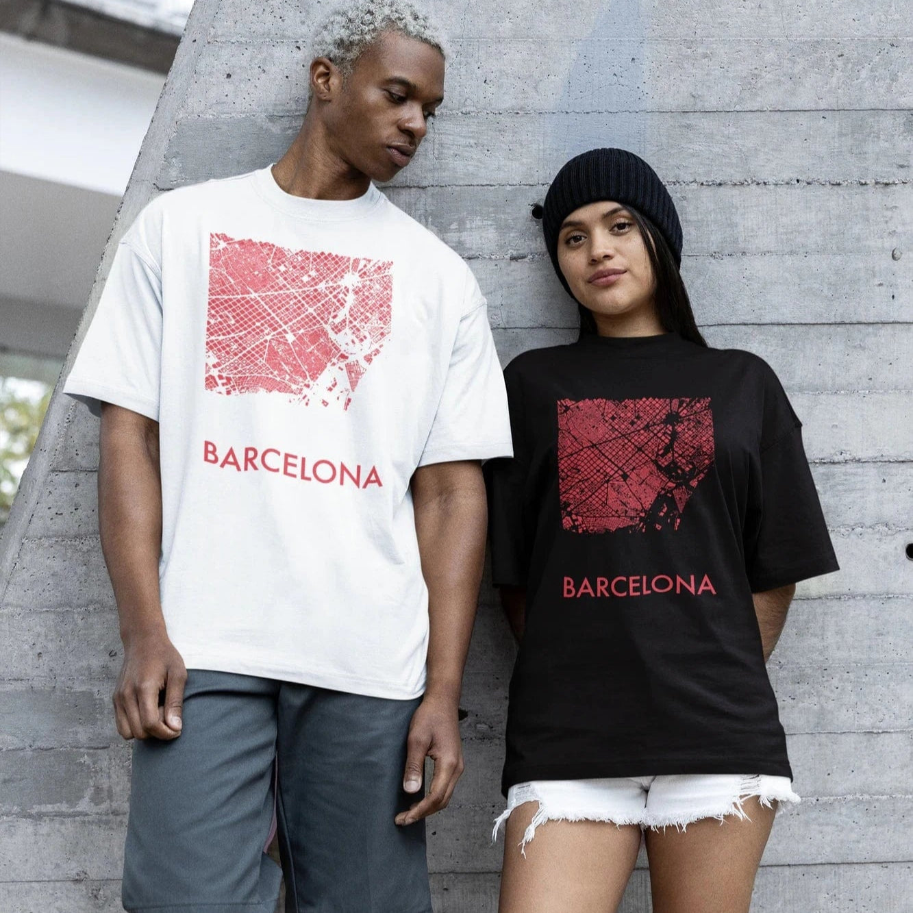 T-Shirt White / XS Barcelona City Map T-Shirt
