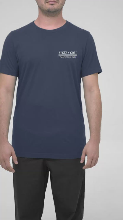 Santorini Greece T-Shirt - Aegean Gold (Front/Back Print)