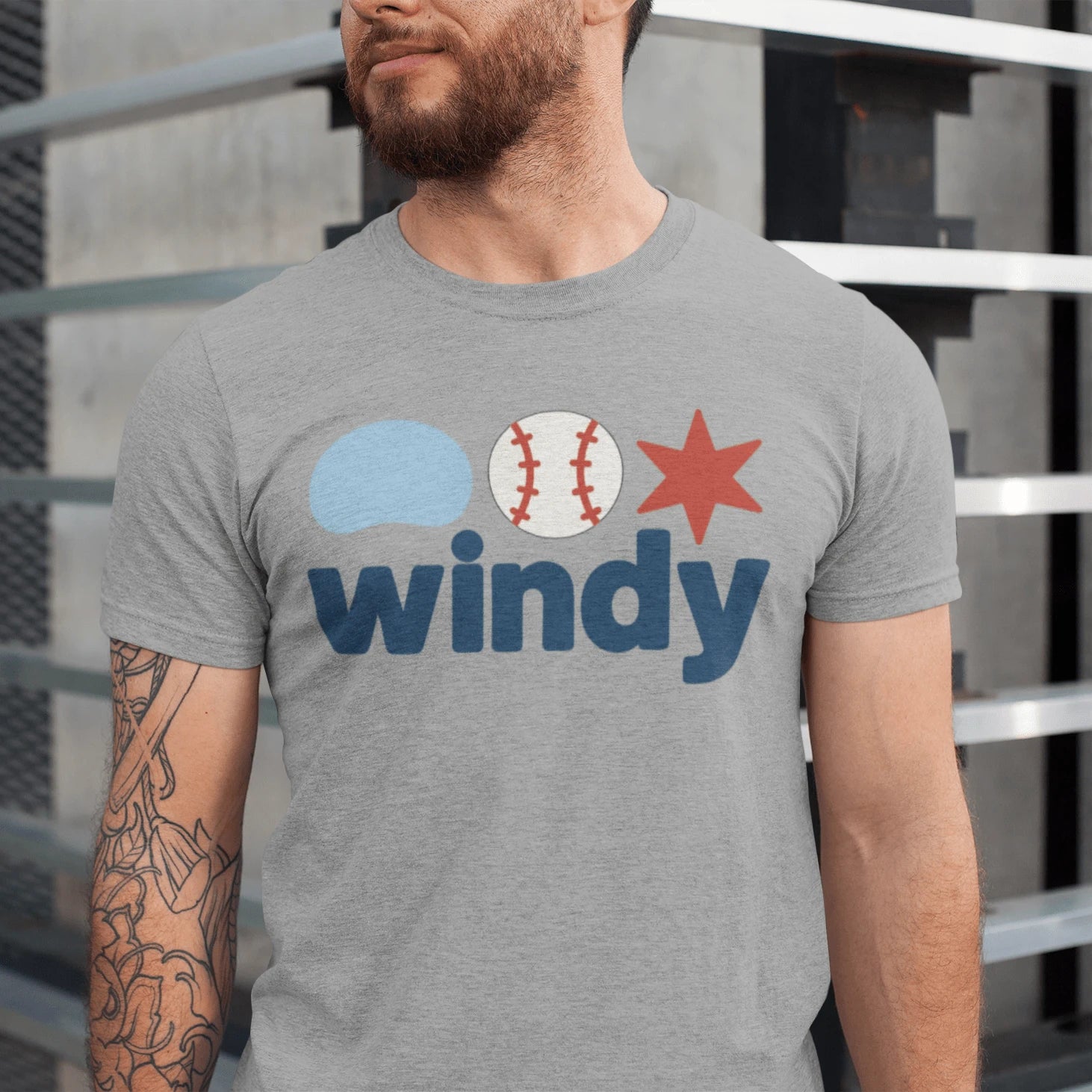 T-Shirt Athletic Heather / XS Chicago Windy T-Shirt