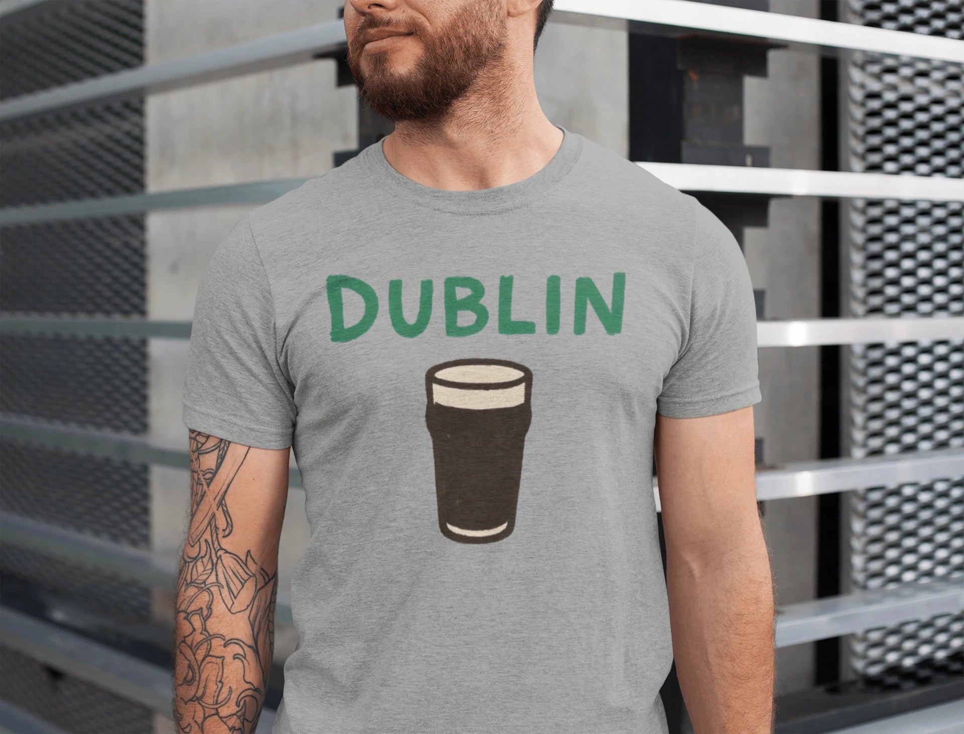T-Shirt Athletic Heather / XS Dublin Beer and Pint Glass T-Shirt