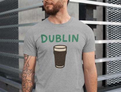 T-Shirt Athletic Heather / XS Dublin Beer and Pint Glass T-Shirt