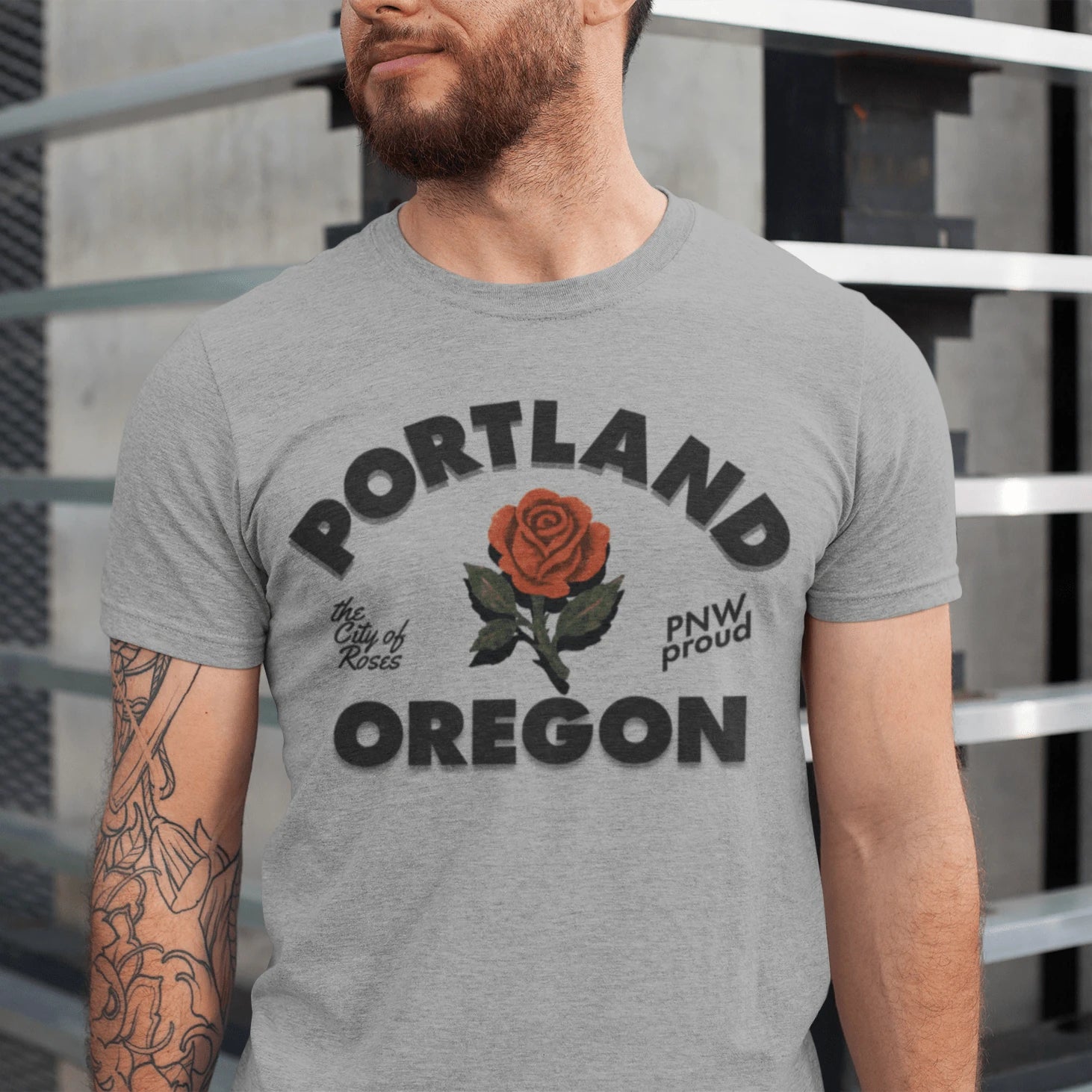 T-Shirt Athletic Heather / XS Portland City of Roses T-Shirt