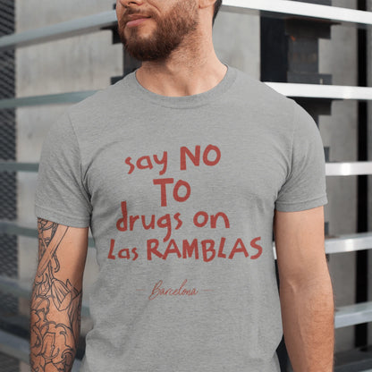 T-Shirt Athletic Heather / XS Say No to Drugs on Las Ramblas T-Shirt