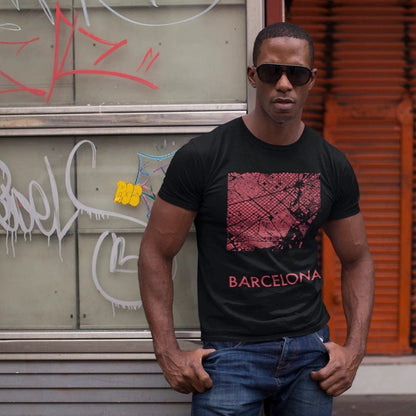 T-Shirt Black / XS Barcelona City Map T-Shirt