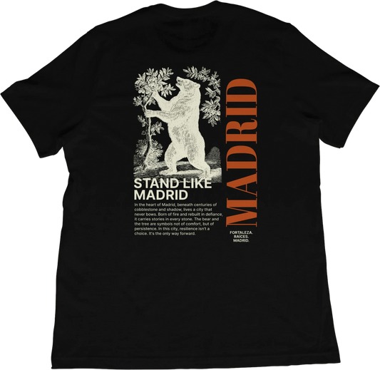 T-Shirt Black / XS Madrid Spain Bear and Tree T-Shirt