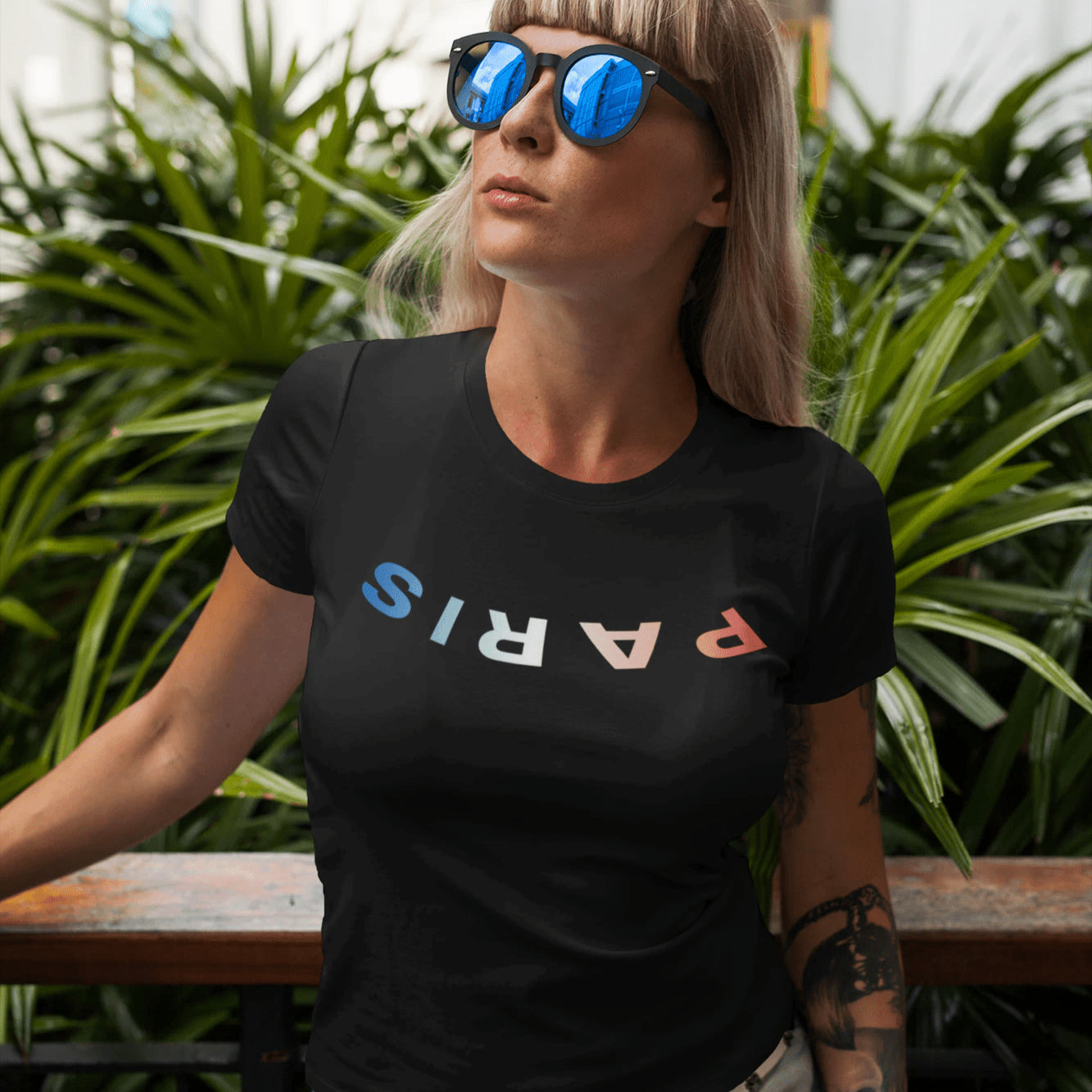 T-Shirt Black / XS Paris Upside Down T-Shirt