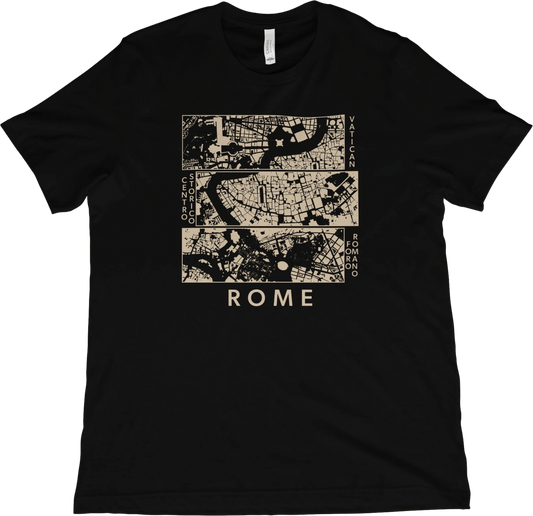 T-Shirt Black / XS Rome Neighborhoods Map T-Shirt