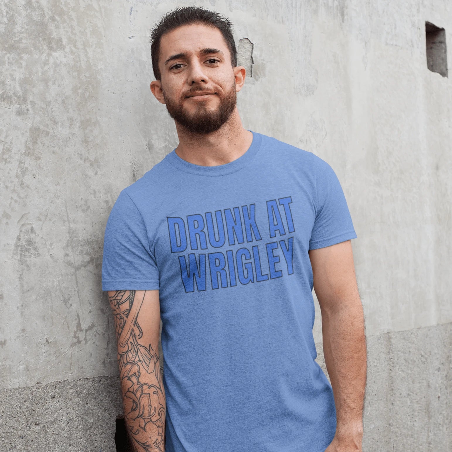 T-Shirt Heather Columbia Blue / XS Drunk at Wrigley T-Shirt