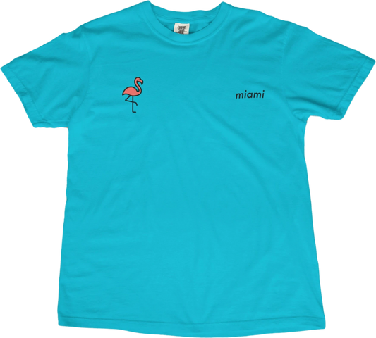 T-Shirt Lagoon Blue / S Miami Flamingo T-Shirt