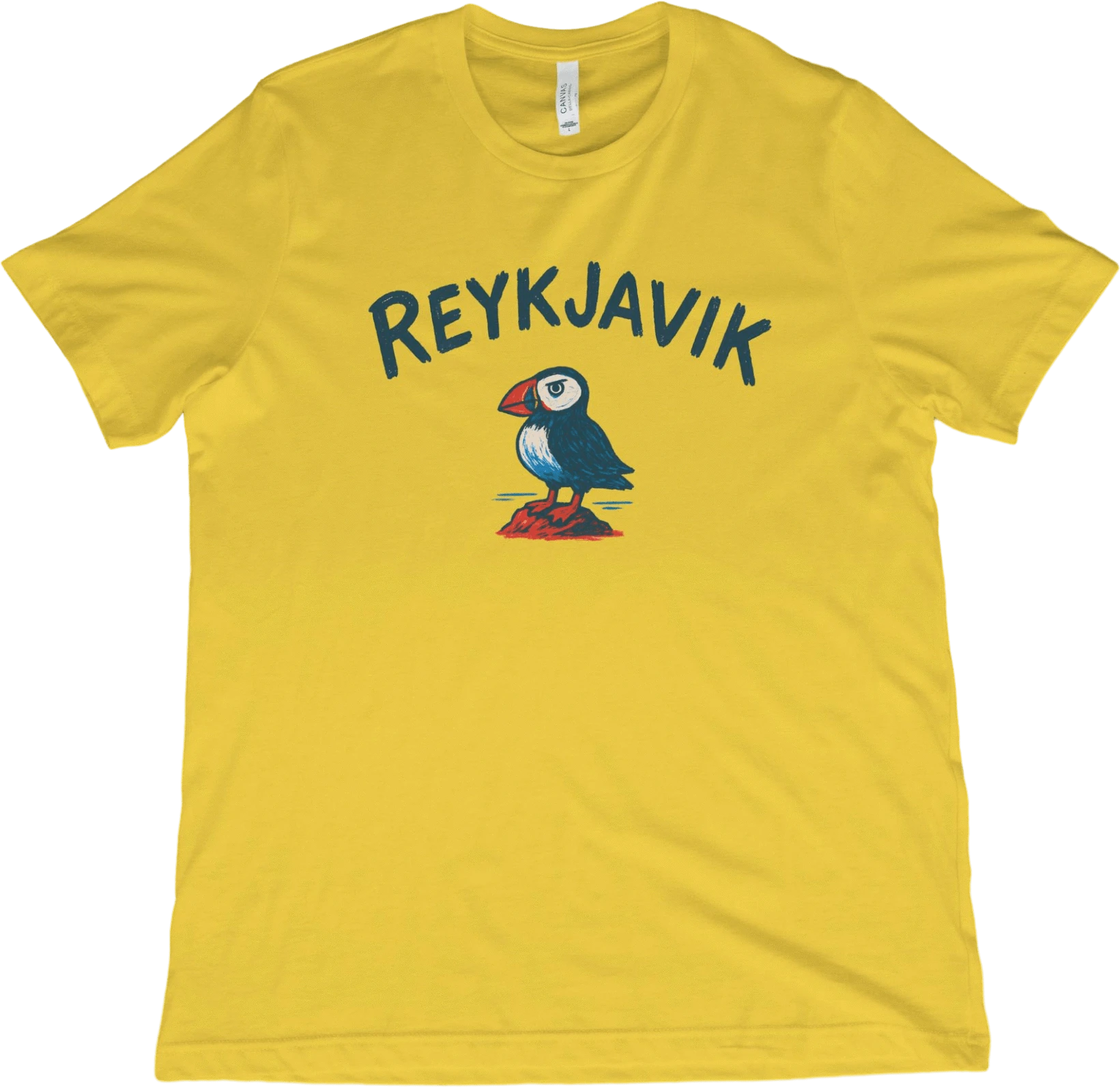 T-Shirt Maize Yellow / XS Reykjavik Iceland Puffin T-Shirt