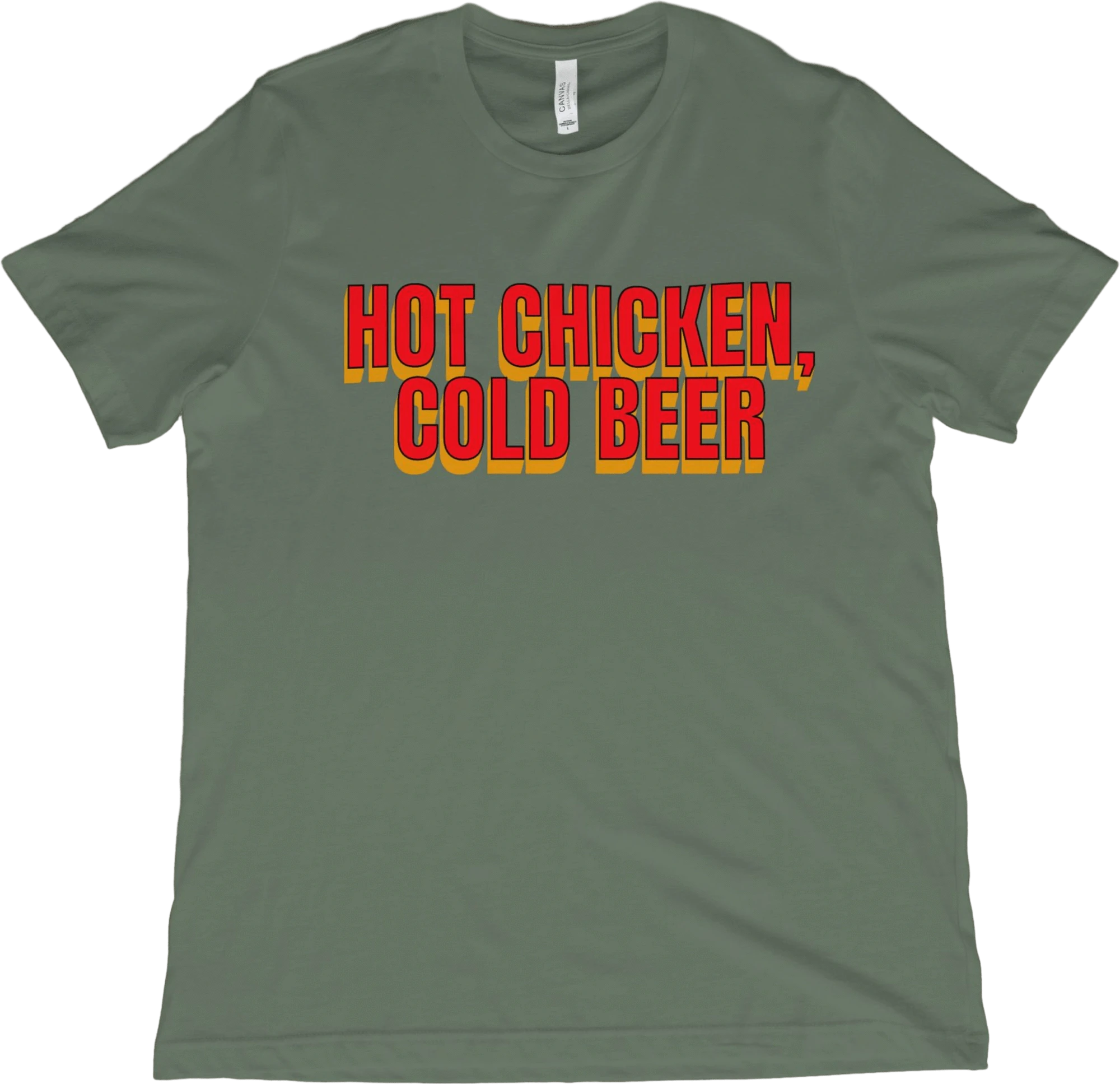 T-Shirt Military Green / XS Hot Chicken, Cold Beer T-Shirt