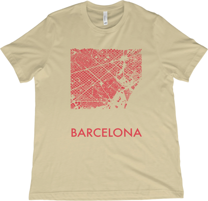 T-Shirt Natural / XS Barcelona Map T-Shirt - City Grid