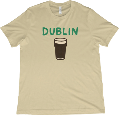 T-Shirt Natural / XS Dublin Beer and Pint Glass T-Shirt