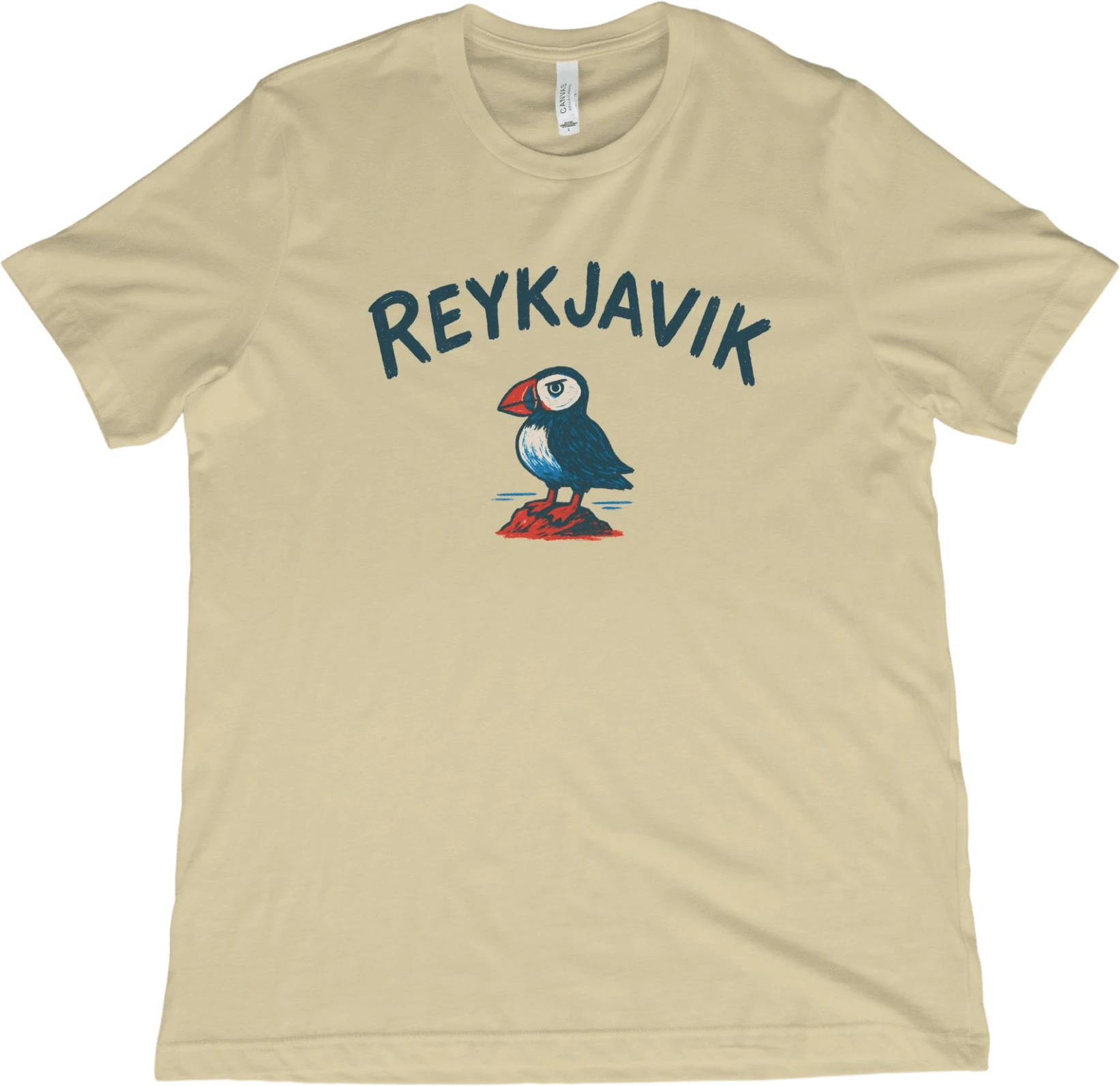 T-Shirt Natural / XS Reykjavik Iceland Puffin T-Shirt