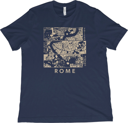 T-Shirt Navy / XS Rome Neighborhoods Map T-Shirt