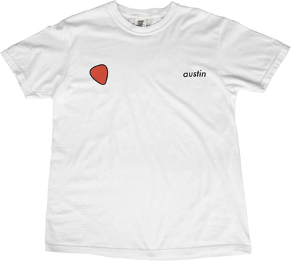 T-Shirt White / S Austin Guitar Pick T-Shirt