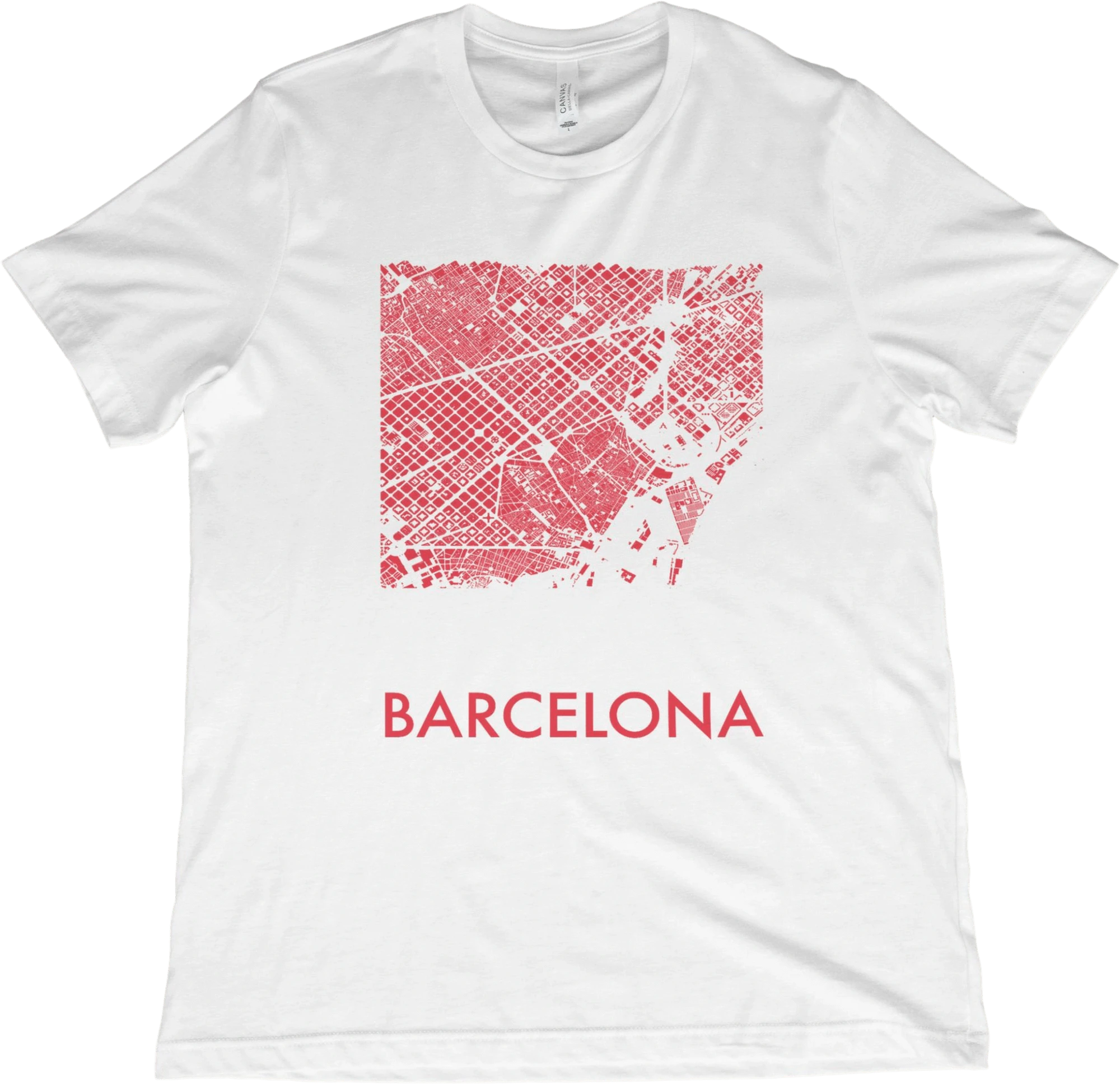 T-Shirt White / XS Barcelona Map T-Shirt - City Grid