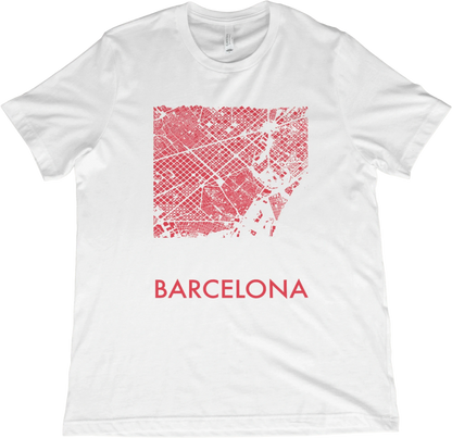 T-Shirt White / XS Barcelona Map T-Shirt - City Grid