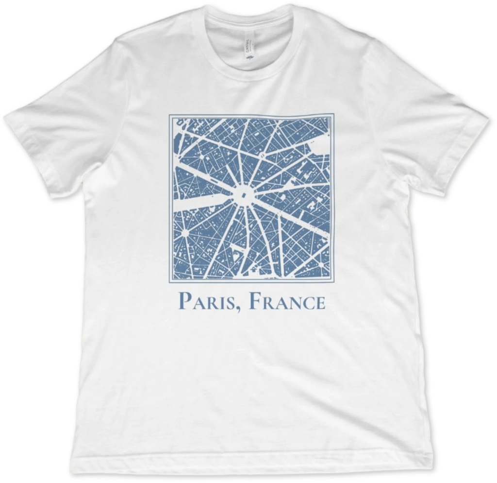 T-Shirt White / XS Paris Map T-Shirt