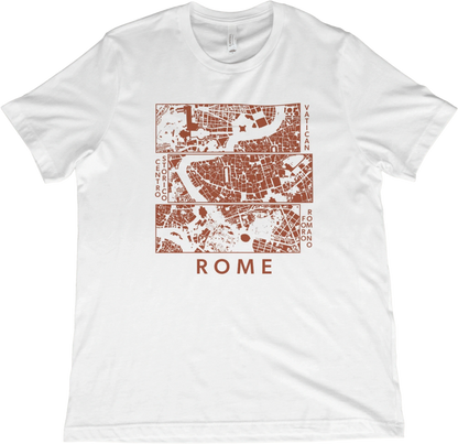 T-Shirt White / XS Rome Neighborhoods Map T-Shirt