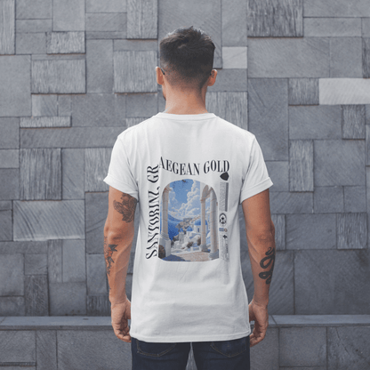 T-Shirt White / XS Santorini, Greece T-Shirt - Aegean Gold